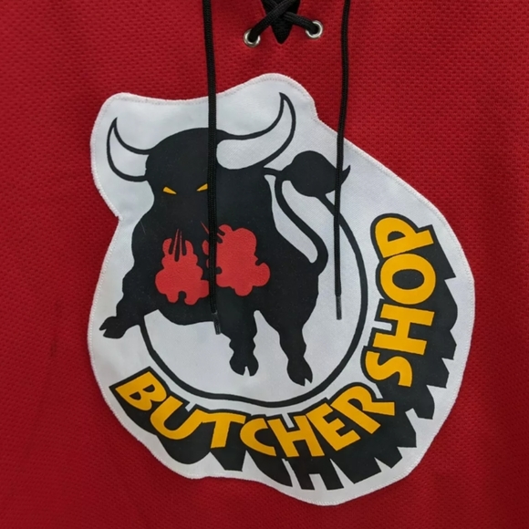 Kobe, Minor Hockey League Jersey, Butcher Shop, Lace up collar, XL, #2 - Picture 5 of 8